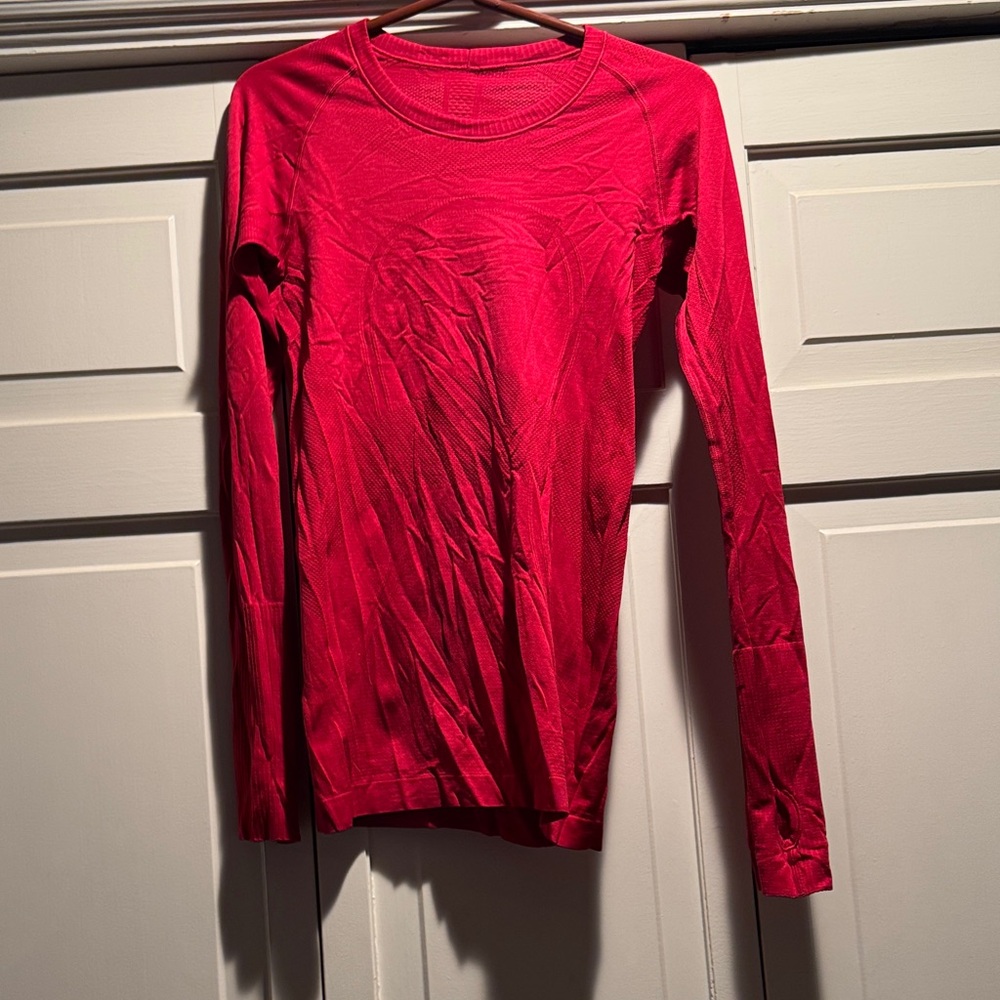 Women's Lululemon swifty Red Long Sleeve Top
